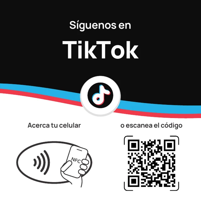 Tarjeta Síguenos en TikTok